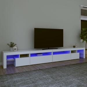 VidaXL TV omarica z LED lučkami bela 290x36,5x40 cm