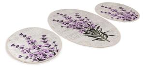 Vijolične/bež kopalniške preproge v kompletu 3 ks 60x100 cm Lavender – Foutastic