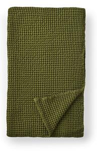 Zelena bombažna odeja 150x200 cm Jaipur Chunky Waffle – Pineapple Elephant
