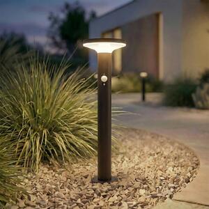 PRIOS LED-solarna talna svetilka Kalen, črna, 50 cm, senzor, Črna, Kovina, Sodobni