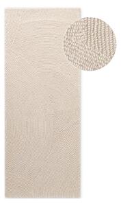 Ročno tkan volnen tekač v svetli naravni barvi 80x200 cm Calmio – Hanse Home