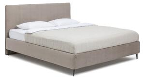 Sivorjava oblazinjena zakonska postelja z letvenim dnom 160x200 cm Noira Slim – Bonami Selection