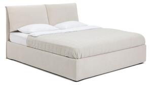 Bež oblazinjena zakonska postelja s prostorom za shranjevanje z letvenim dnom 180x200 cm Thessa Pillow – Bonami Selection