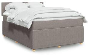 VidaXL Box spring postelja z vzmetnico taupe 140x190 cm blago