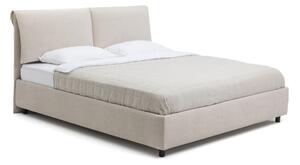 Bež oblazinjena zakonska postelja s prostorom za shranjevanje z letvenim dnom 160x200 cm Myra Pillow – Bonami Selection