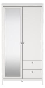 Bela garderobna omara z ogledalom 102x199x58 cm Madrid – Tvilum