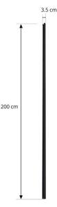 Lindby Linaro električni vodnik, 2 m, črn, 1-fazni sistem, Črna, Hodnik, Aluminij, Sodobni