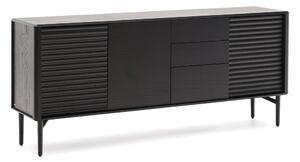 Črna komoda v hrastovem dekorju 200x86x45 cm Lenon – Kave Home