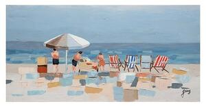 Bubola & Naibo Ročno izdelana slika Družina na plaži (Š x V: 120 x 60 cm)