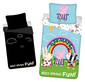 Enojna bombažna otroška posteljnina s svetlečim učinkom 140x200 cm Peppa Pig – Jerry Fabrics