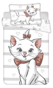 Bela bombažna otroška posteljnina za otroško posteljico 100x135 cm Marie Cat "Bow" – Jerry Fabrics