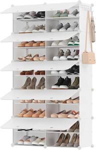 Organizator za čevlje KIMBERLY, 10 škatel, bela/prozorna SongmicsHome