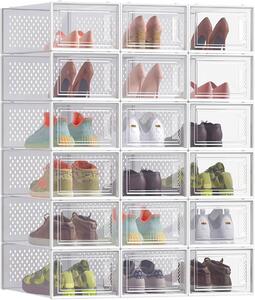 Organizator za čevlje MARI, 18 predalov, prozoren/bela SongmicsHome