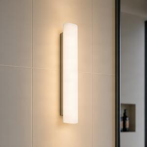 Lucande LED-stenna svetilka za kopalnico Victoire, 50 cm, bela/krom, CCT, Bela, Kopalnica, Steklo, Sodobni