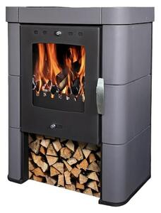 Domofire Kaminska peč Caorle II (6 kW, Zmogljivost ogrevanja prostora: 150 m³, Material obloge: Keramika, Siva)