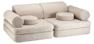 Svetlo rjava otroška sedežna garnitura iz tkanine bouclé 132 cm Settee – Wigiwama