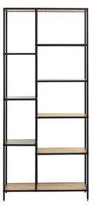 Črn/naraven regal v hrastovem dekorju 80x180x35 cm Altino – Unique Furniture