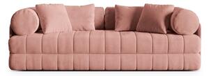 Rožnata žametna raztegljiva sedežna garnitura 206 cm Kemi – Cosmopolitan Design