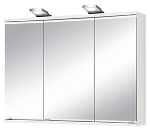 Jokey LED omarica z ogledalom Lena (Š x V: 80 x 64 cm, Les, Bela)
