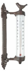 Stenski termometer iz litega železa Esschert Design Dekor Bird, višina 27,3 cm