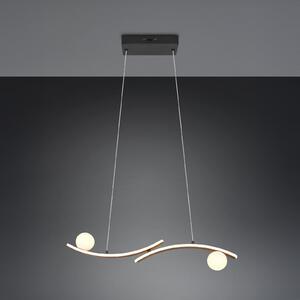 Trio Lighting LED viseča svetilka Napoli, črna mat, dolžina 82 cm, kovina, zatemnjen, Črna, Dnevna soba / jedilnica, Kovina, Sodobni