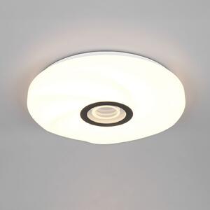Reality Leuchten LED stropna svetilka Sano, bela, Ø 39 cm, CCT, daljinski upravljalnik, zatemnjen, Bela, Dnevna soba / jedilnica, Plastika, Sodobni