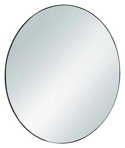 Ogledalo z okvirjem (Premer: 50 cm, Črna, Kovina)