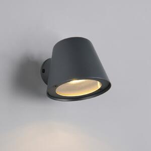 Trio Lighting Zunanja stenska svetilka Beni, črna mat, širina 11 cm, kovina, zatemnjen, Črna, Kovina, Sodobni