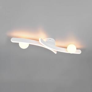 Trio Lighting LED stropna svetilka Napoli, bela mat, dolžina 70 cm, kovina CCT, zatemnjen, Bela, Dnevna soba / jedilnica, Kovina, Sodobni