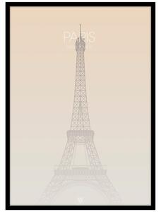 Plakat z okvirjem 50x70 cm Paris Eiffel Tower – Malerifabrikken