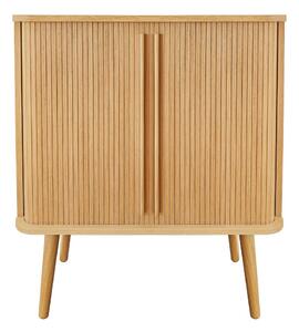 Visoka komoda v hrastovem dekorju z drsnimi vrati v naravni barvi 83x95 cm Rove – Woodman