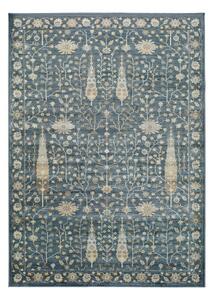 Modra preproga iz viskoze Universal Vintage Flowers, 120 x 170 cm