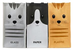 Plastične vrečke za ločevanje odpadkov v kompletu 3 ks 3x20 l Meow – Balvi