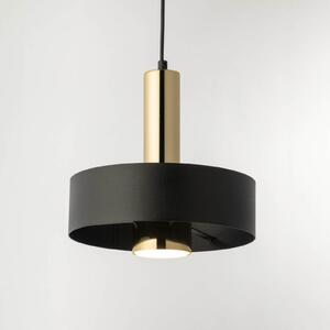 SIGMA Obesna svetilka Rif Lux, črna/zlata, Ø 25 cm, jeklo, zatemnjen, Črna, Dnevna soba / jedilnica, Kovina, Sodobni
