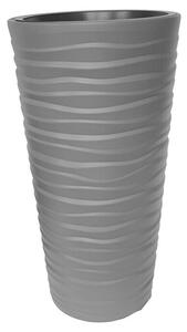 Okrogli stebrasti cvetlični lonec Bora (Zunanje dimenzije (Ø x V): 30 x 52 cm, Plastika, Antracit)