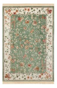 Zeleno-kremno bela viskozna preproga 195x300 cm Oriental – Nouristan