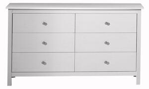 Bela nizka komoda iz masivnega bora 130x80 cm Berna – Marckeric