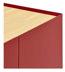Rdeča nizka komoda v hrastovem dekorju 165x78 cm Arista – Teulat