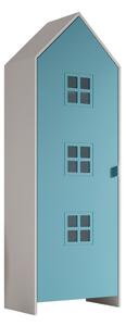 Bela/svetlo modra otroška garderobna omara 58x172x37 cm Casami Bruges – Vipack