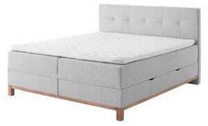 Svetlo siva boxspring postelja s prostorom za shranjevanje 160x200 cm Catania - Meise Möbel