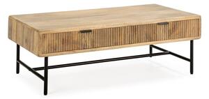 Klubska mizica iz masivnega manga v naravni barvi 60x120 cm Mundra – MOME