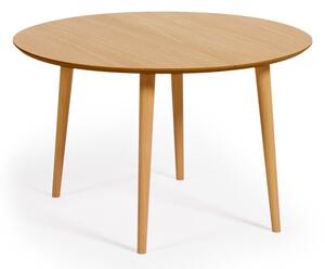 Raztegljiva jedilna miza v hrastovem dekorju ø 120 cm Oqui – Kave Home