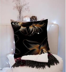 Okrasna prevleka za vzglavnik v črni barvi z nežnim cvetličnim vzorcem Širina: 40 cm | Dolžina: 40 cm