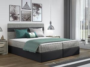 Boxspring postelja Memphis 101, 140x200, Eko usnje, Blago, Posteljno dno, 145x207x107cm, Vzmetnica, Bor