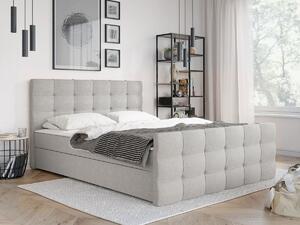 Boxspring postelja Memphis 100, 140x200, Blago, Posteljno dno, 145x216x105cm, Vzmetnica, Bor