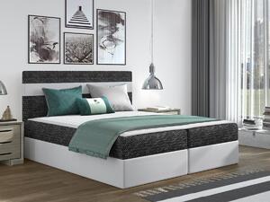 Boxspring postelja Memphis 101, 140x200, Eko usnje, Blago, Posteljno dno, 145x207x107cm, Vzmetnica, Bor