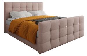 Boxspring postelja Memphis 113, 140x200, Blago, Posteljno dno, 145x216x105cm, Vzmetnica, Bor