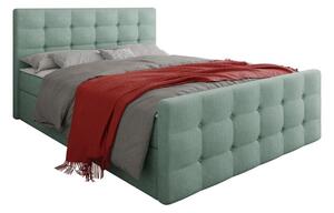 Boxspring postelja Memphis 118, 140x200, Blago, Posteljno dno, 145x216x105cm, Vzmetnica, Bor