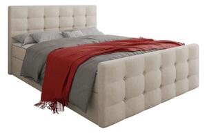 Boxspring postelja Memphis 118, 140x200, Blago, Posteljno dno, 145x216x105cm, Vzmetnica, Bor