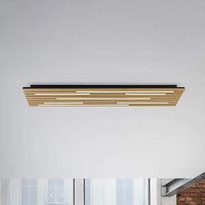 Q-Smart-Home Paul Neuhaus Smart LED stropna svetilka Q-Acoustic les 115 x 31cm, zatemnjen, Les, Dnevna soba / jedilnica, Les, Sodobni